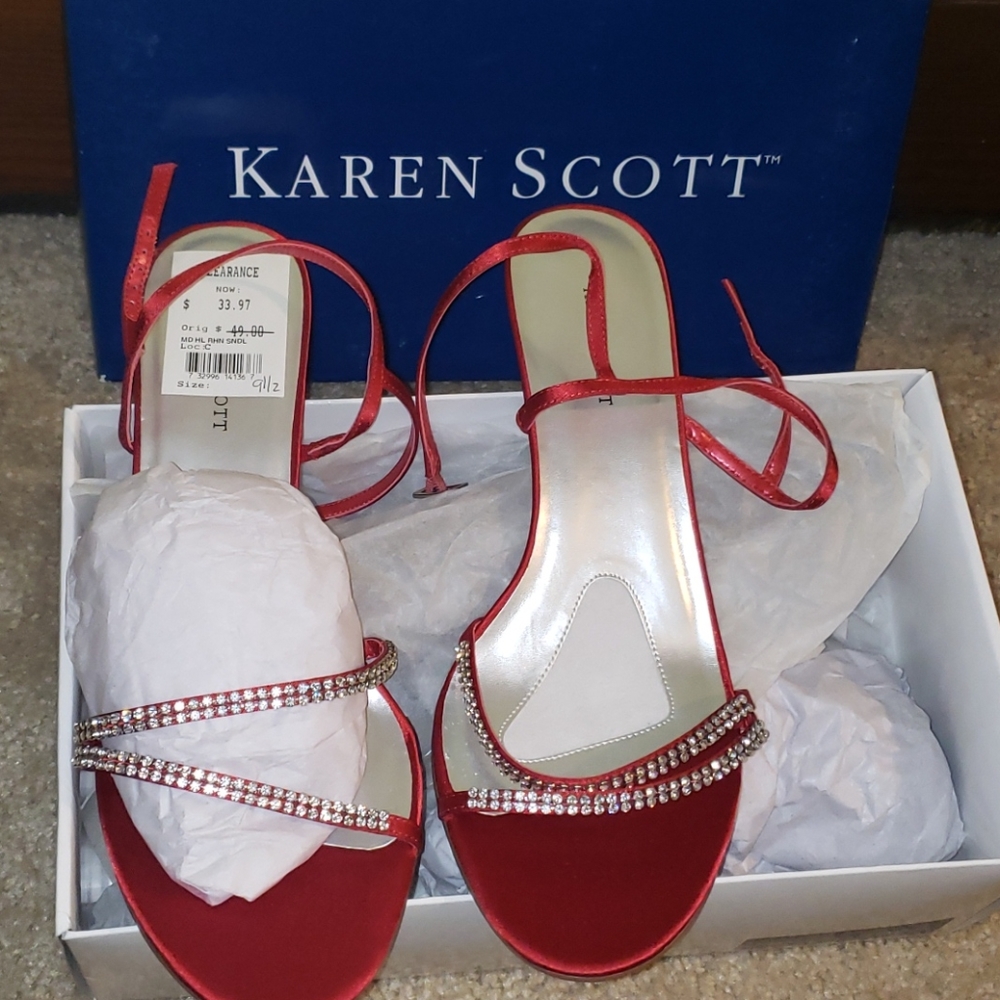 Karen Scott Rhinestone Dress Heels